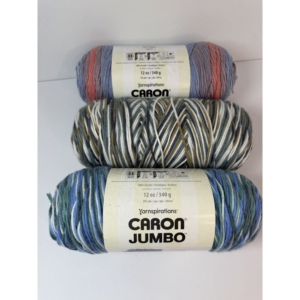 Jumbo Caron Yarn Skeins 12 Oz‎ 595 Yds Lot Of 3